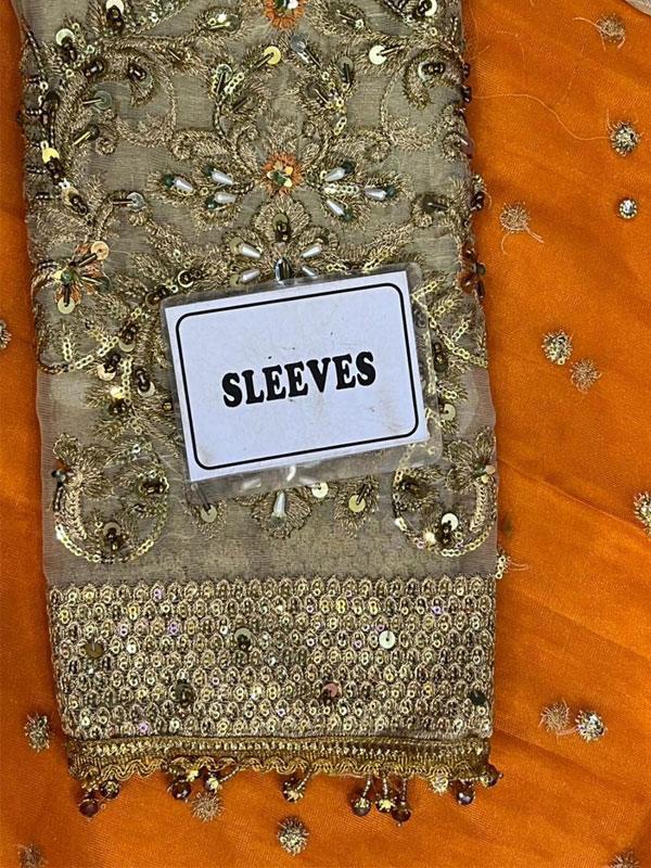 NET Heavy Embroidered Dress With Heavy NET Embroidered Dupatta (Unstitched)