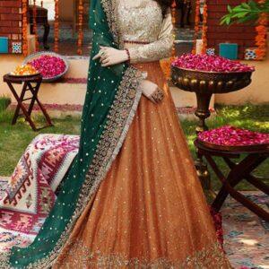 NET Heavy Embroidered Dress With Heavy NET Embroidered Dupatta (Unstitched)