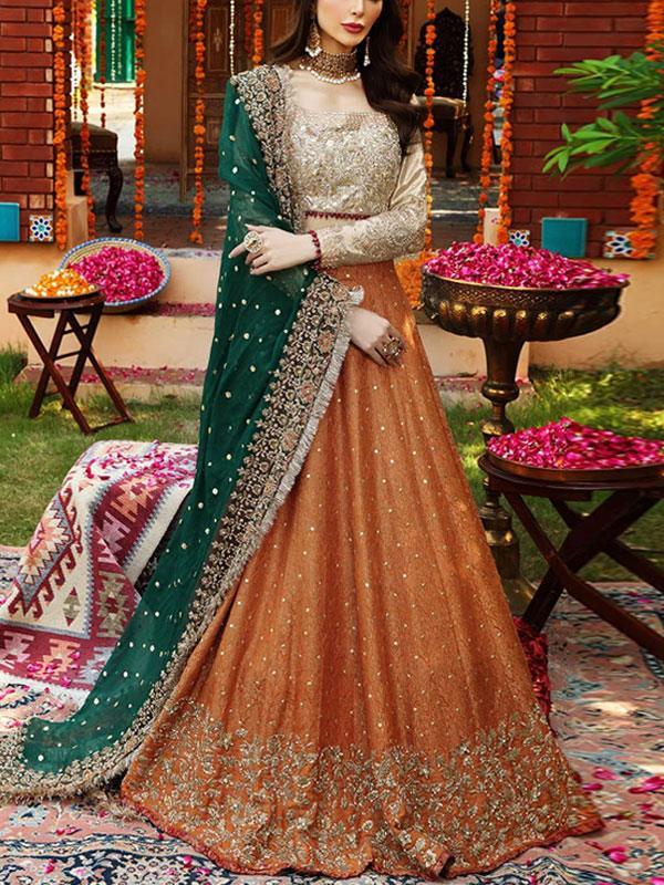 NET Heavy Embroidered Dress With Heavy NET Embroidered Dupatta (Unstitched)