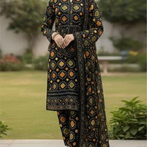 Unstitched Chunri Digital Printed Lawn Dress with Chiffon Dupatta
