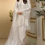 Heavy Embroidered Chiffon Dress with 4-Side Embroidered Dupatta (Unstitched)
