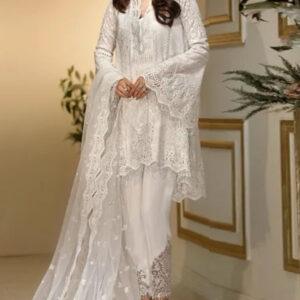 Heavy Embroidered Chiffon Dress with 4-Side Embroidered Dupatta (Unstitched)