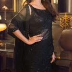 Chiffon Heavy Embroidered Spengle Work Saree (Unstitched)
