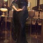 Chiffon Heavy Embroidered Spengle Work Saree (Unstitched)
