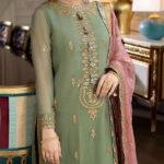 Chiffon Heavy Work Dress with Embroidered Dupatta & Jamawar Bottom (Unstitched)