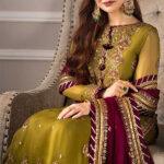 Chiffon Sequence Heavy Embroidered Dress (Unstitched)