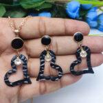 Heart Shape Locket With Chain Earring Set