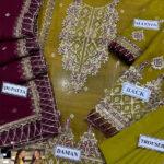 Chiffon Sequence Heavy Embroidered Dress (Unstitched)
