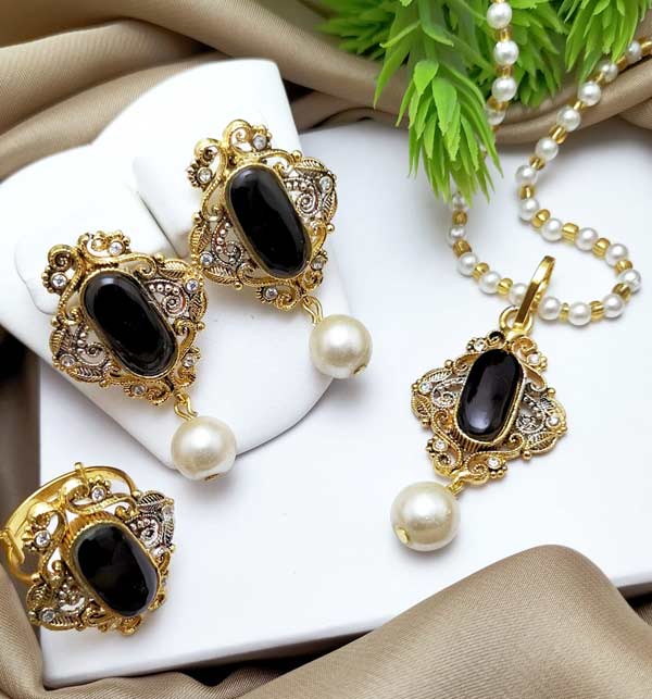 Egyptian Pendant Set Earring & Adjustable Ring