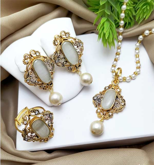 Egyptian Pendant Set Earring & Adjustable Ring
