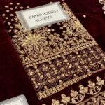 Velvet Wedding Dress with Embroidered Silk Trouser