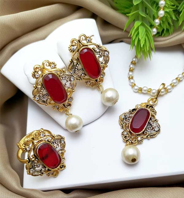 Egyptian Pendant Set Earring & Adjustable Ring