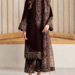 Velvet Wedding Dress with Embroidered Silk Trouser