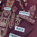 Heavy Embroidered Cotton Suit with Chiffon Dupatta