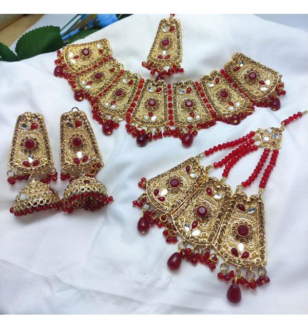 Bridal Combo DEAL Necklace Matha Patti & Long Jhumka