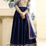 Chiffon Organza Embroidered Maroon Frock Dress Unstitched