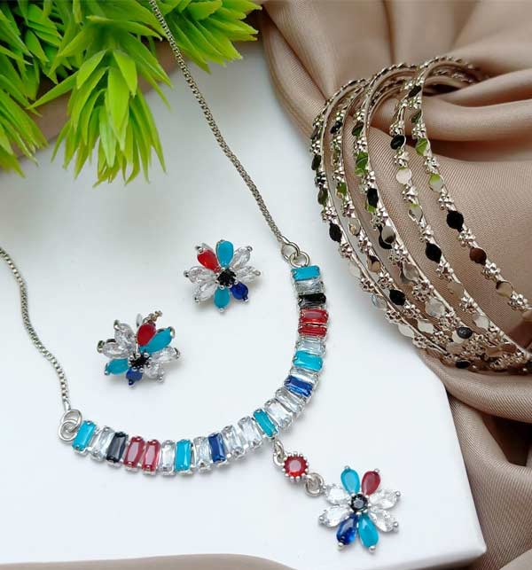 Silver Zircon Combo Set