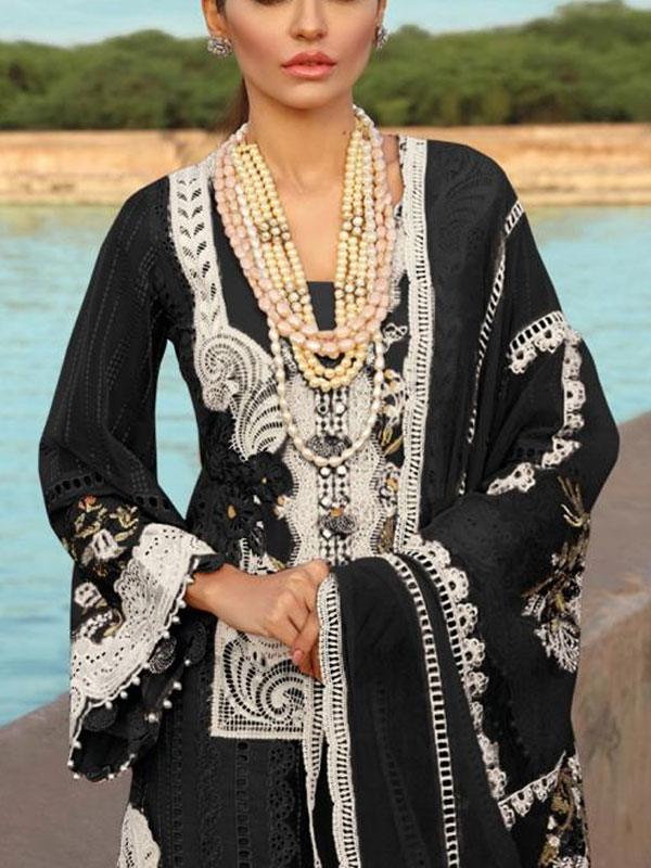 Chikankari Embroidered Lawn Dress with Dupatta