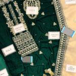 Velvet Heavy Embroidered Dress With Masoori Heavy Embroidered Dupatta
