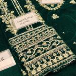 Velvet Heavy Embroidered Dress With Masoori Heavy Embroidered Dupatta