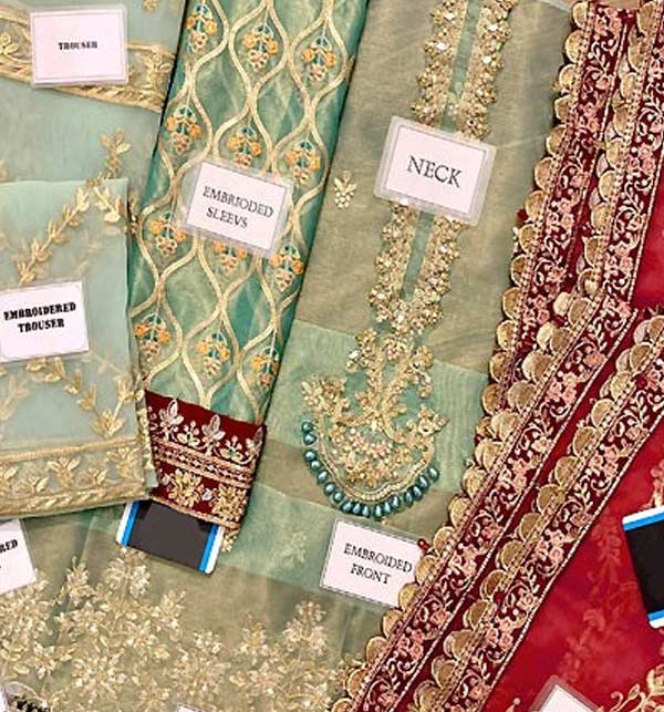 Masoori Embroidered Wedding Dress with Organza Dupatta (Unstitched)