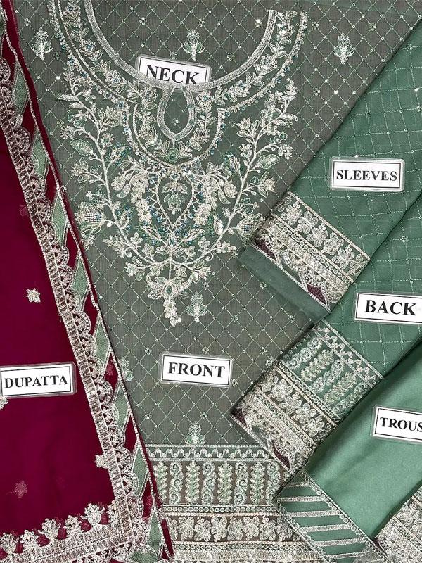 Luxury Chiffon Dress with Heavy Embroidery & Dupatta