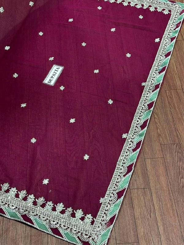 Luxury Chiffon Dress with Heavy Embroidery & Dupatta