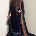 Luxury Velvet Embroidered Dress + Chiffon Dupatta (Unstitched)