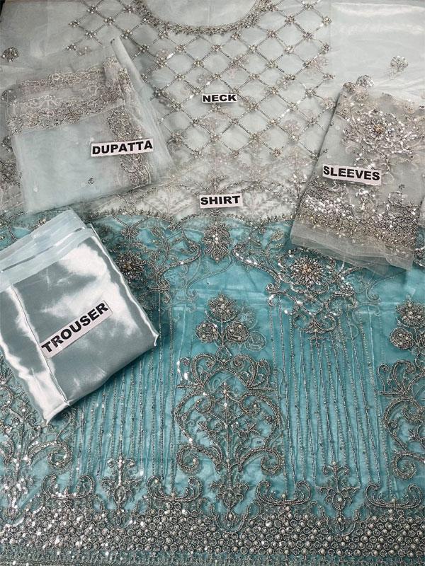 Heavy Embroidered NET Wedding Maxi Dress with Full 3D Handwork