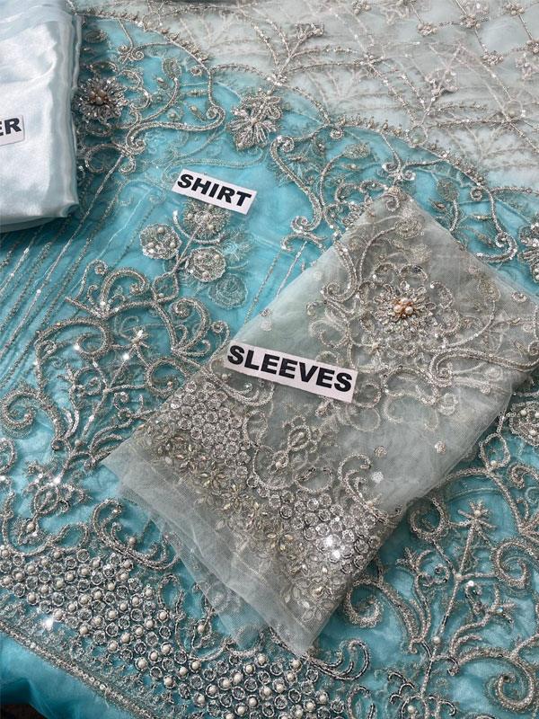 Heavy Embroidered NET Wedding Maxi Dress with Full 3D Handwork