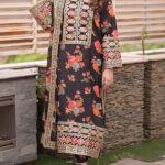 Shamoze Silk Heavy Embroidered Dress With Printed Silk Dupatta (Unstitched)