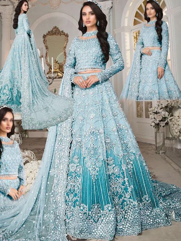 Heavy Embroidered NET Wedding Maxi Dress with Full 3D Handwork