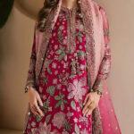 Semi Pure Chiffon Heavy Embroidered Dress with NET Dupatta (Unstitched)