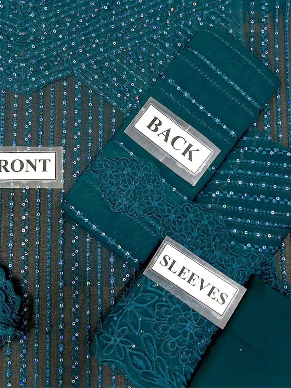 Chiffon Heavy Sequins Embroidered Dress with Chiffon Dupatta (Unstitched)