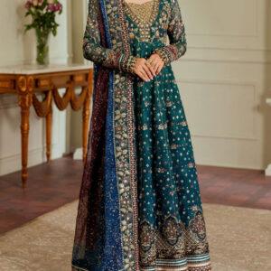 Chiffon Heavy Sequins Embroidered Dress with 4-Side Dupatta (Unstitched)