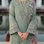 Luxury Chiffon Embroidery Suit with 4-Side Net Dupatta