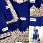 Chiffon Embroidered Navy Blue Maxi (Unstitched)