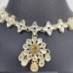 Beautuful Kundan Party Wear Jewellery Set Design with Drop Earrings Set