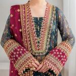 BAROQUE Chiffon Heavy Embroidered Dress with Digital Printed Sequins Dupatta (Unstitched)
