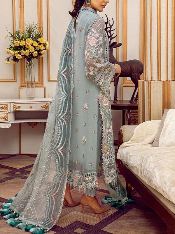 Chiffon Heavy Embroidered Dress with Chiffon Dupatta (Unstitched)