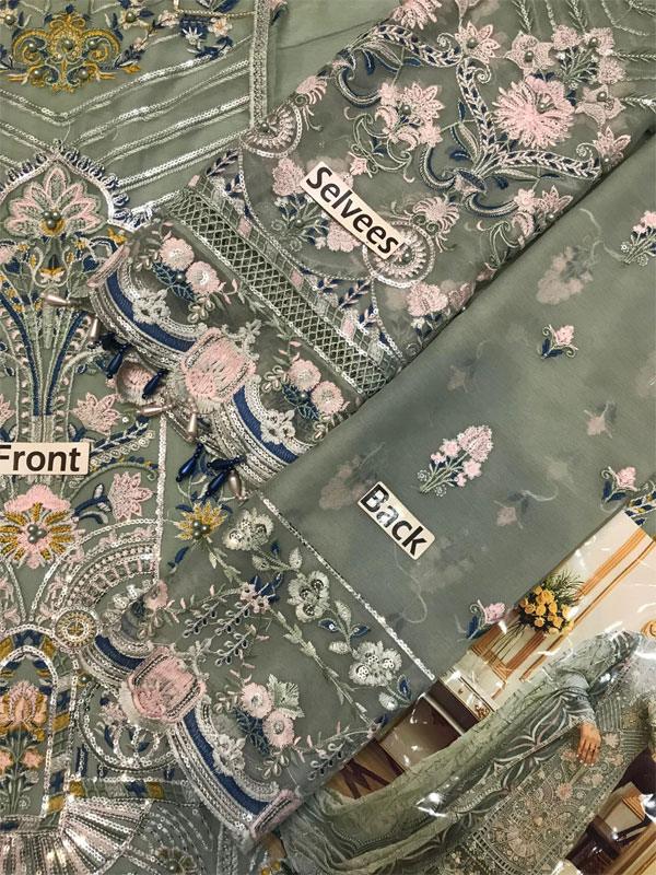 Chiffon Heavy Embroidered Dress with Chiffon Dupatta (Unstitched)
