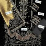 Velvet Sequins Embroidered Dress with Masoori Dupatta (Unstitched)