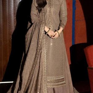 Heavy Embroidered Chiffon Party Dress with Chiffon Dupatta (Unstitched)