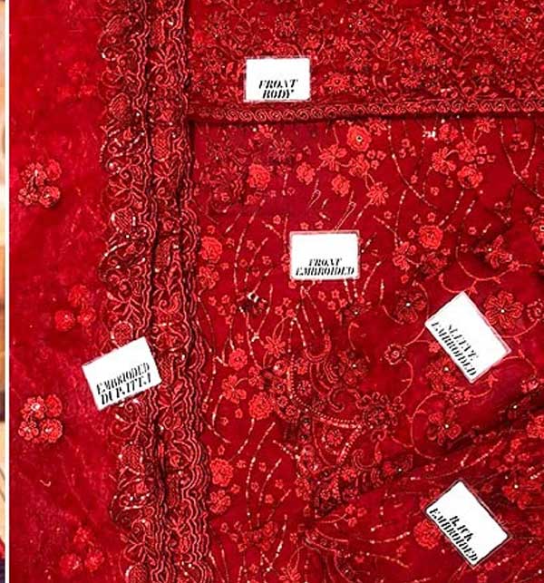 3D Handwork NET Heavy Embroidered Maxi Dress with 3-Piece Unstitched Suit