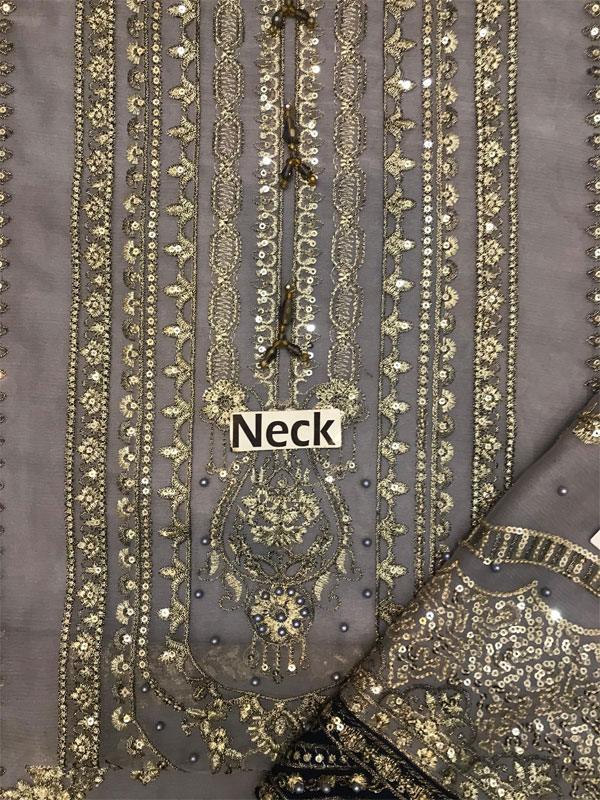 Chiffon Heavy Embroidered Dress With Embroidered Chiffon Dupatta (Unstitched)