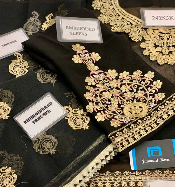 Chiffon Full Heavy Embroidered Dress with Organza Dupatta (Unstitched)