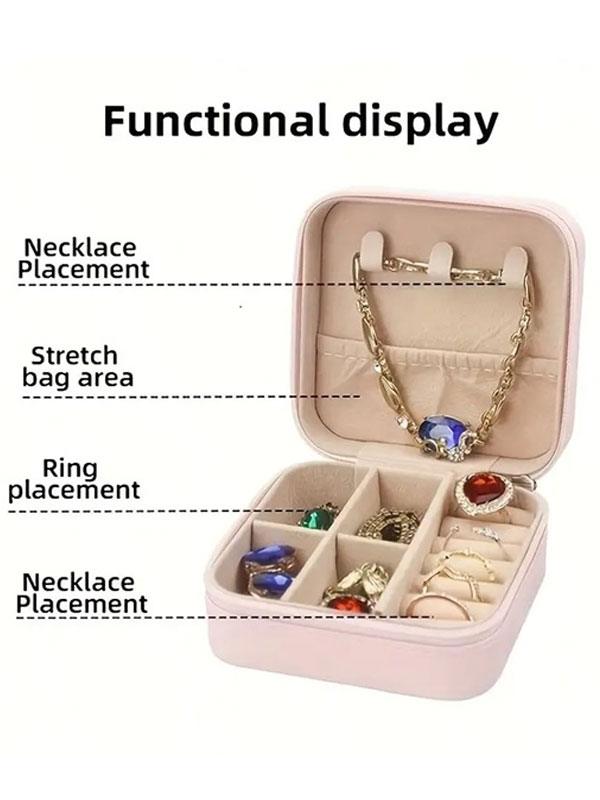 Mini Faux Leather Jewelry Travel Case