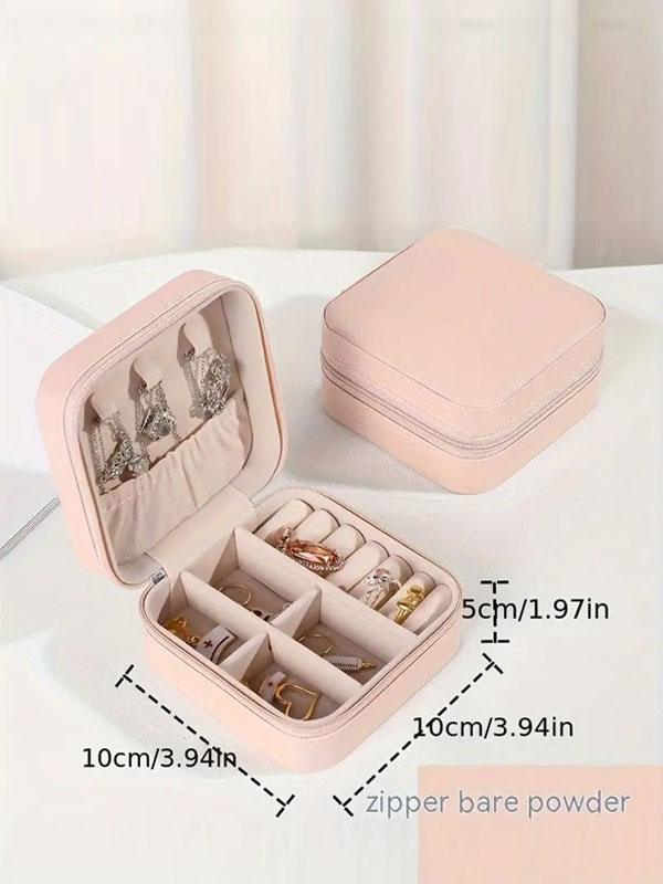 Mini Faux Leather Jewelry Travel Case