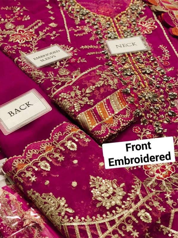 Luxury Chiffon Party Wear Dress & Embroidered Dupatta