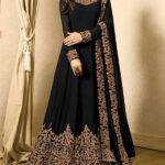 Chiffon Embroidered Black Maxi (Unstitched)